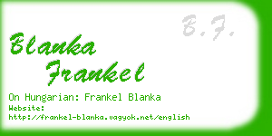 blanka frankel business card